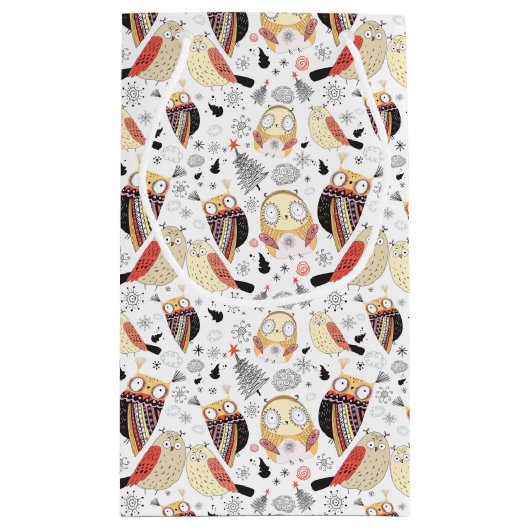 Textuur grappige uil klein cadeauzakje (Achterkant)