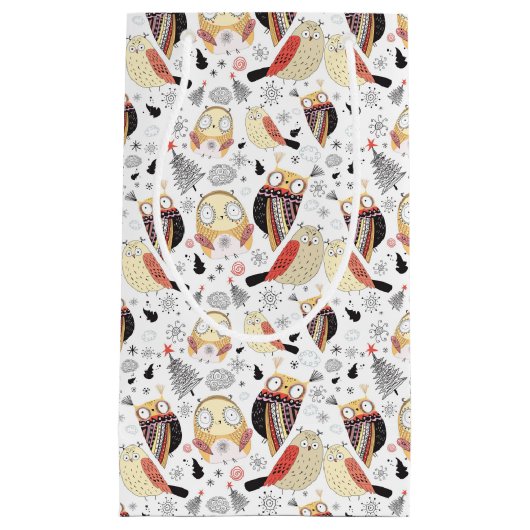 Textuur grappige uil klein cadeauzakje (Voorkant)