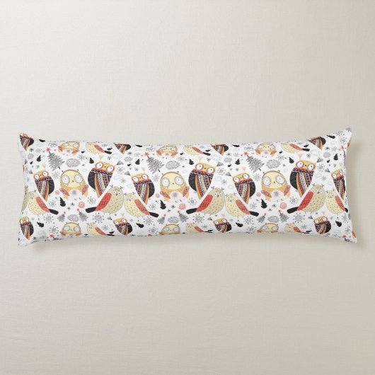 Textuur grappige uil lichaamskussen (Achterkant)