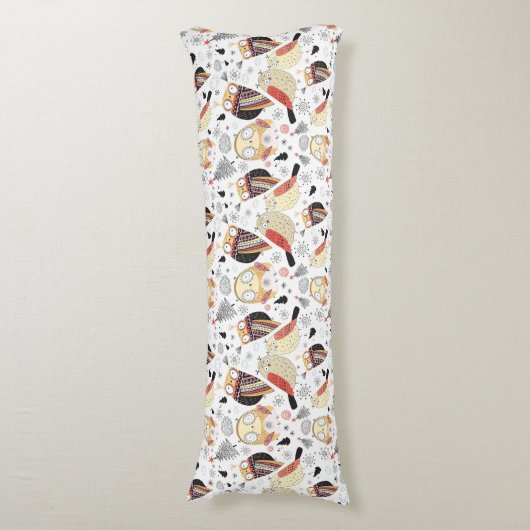 Textuur grappige uil lichaamskussen (Voorkant Verticaal)