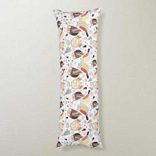 Textuur grappige uil lichaamskussen (Achterkant (Verticaal))