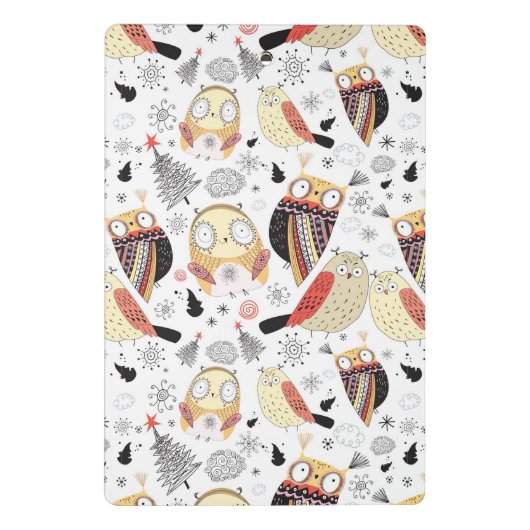 Textuur grappige uil mini klembord (Achterkant)