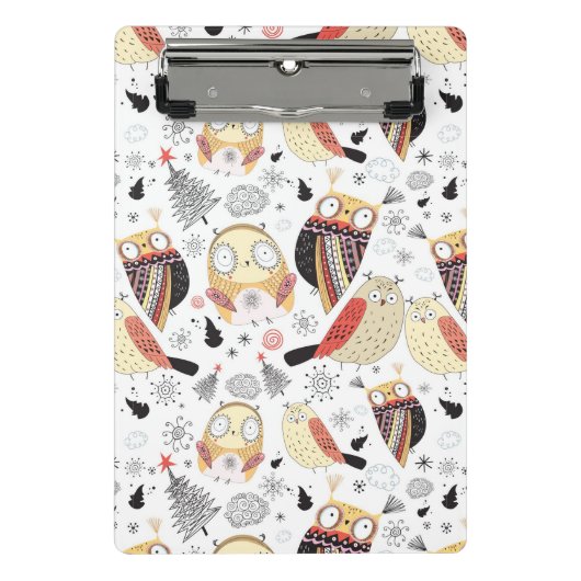 Textuur grappige uil mini klembord (Voorkant)