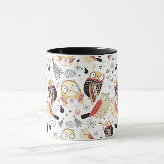 Textuur grappige uil mok (Midden)