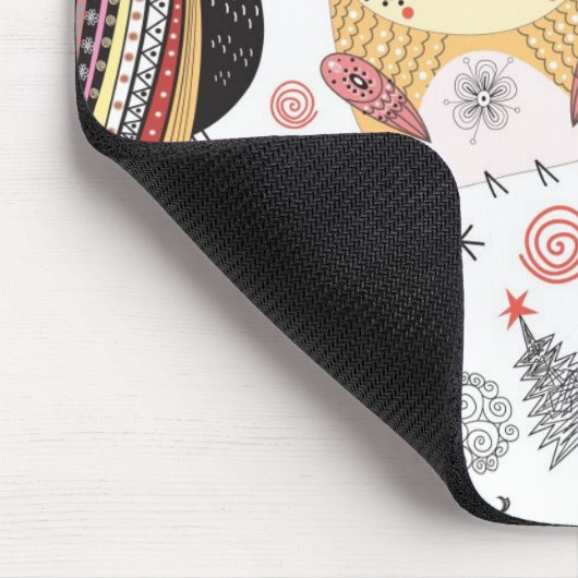 Textuur grappige uil muismat (Hoek)