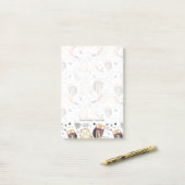 Textuur grappige uil post-it® notes (Op bureau)