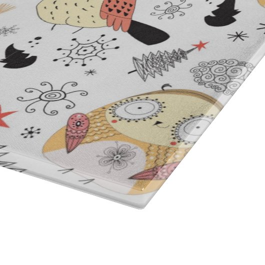 Textuur grappige uil snijplank (Hoek)