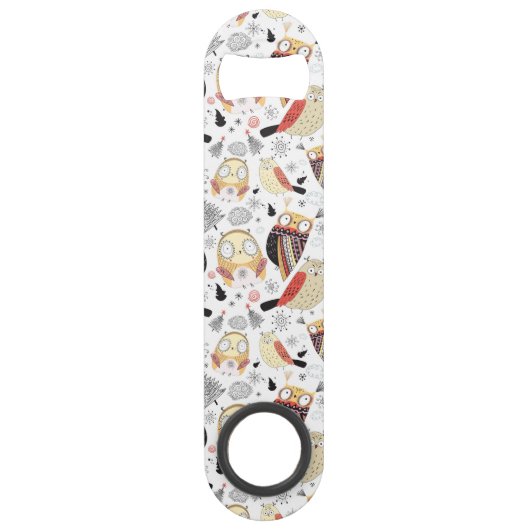 Textuur grappige uil speed flessenopener (Achterkant)