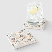 Textuur grappige uil stenen onderzetter (Zijkant)