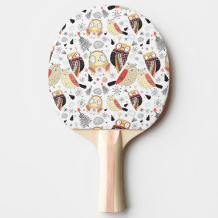 Textuur grappige uil tafeltennisbatje