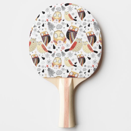 Textuur grappige uil tafeltennisbatje (Voorkant)