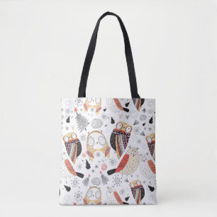 Textuur grappige uil tote bag