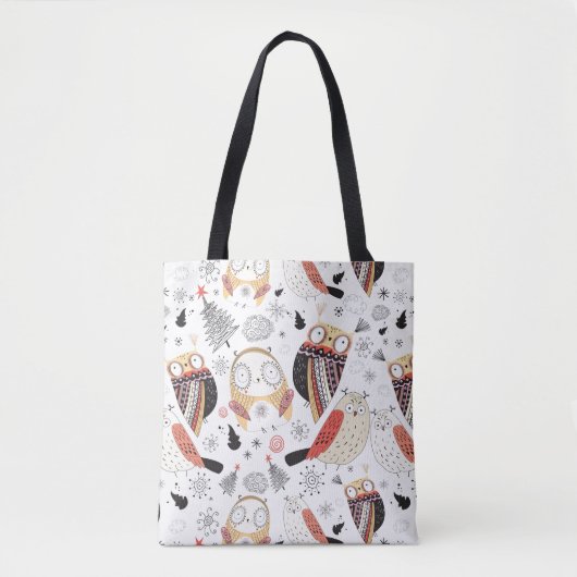 Textuur grappige uil tote bag (Voorkant)