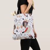 Textuur grappige uil tote bag (Dichtbij)