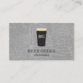 Textuur grijs met bier met monogram visitekaartje (Voorkant)