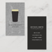 Textuur grijs met bier visitekaartje (Voorkant / Achterkant)