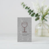 Textuur grijs met wijn glas visitekaartje (Staand voorkant)
