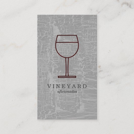 Textuur grijs met wijn glas visitekaartje (Voorkant)