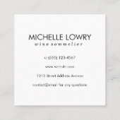 Textuur Grijs met wijnglas Vierkante Visitekaartje (Achterkant)