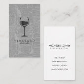 Textuur Grijs met wijnglas Visitekaartje (Voorkant / Achterkant)
