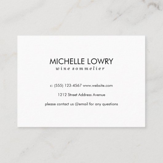 Textuur Grijs met wijnglas Visitekaartje (Achterkant)