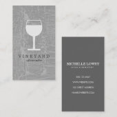 Textuur Grijs met wijnglas Visitekaartje (Voorkant / Achterkant)