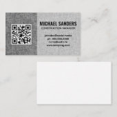 Textuur Grijze Stof | QR-code Visitekaartje (Voorkant / Achterkant)