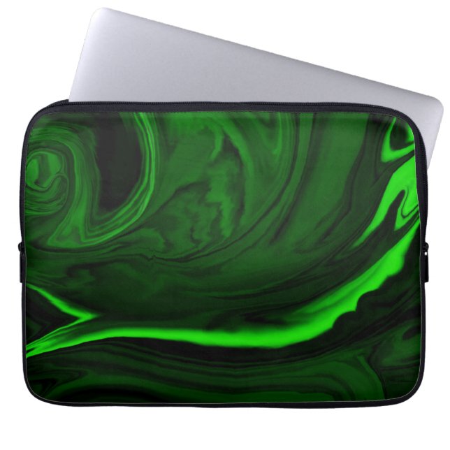 textuur groene collecties van malachietsteen laptop sleeve (Voorkant)
