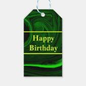 textuur groene malachietsteen, gepersonaliseerd cadeaulabel (Voorkant)