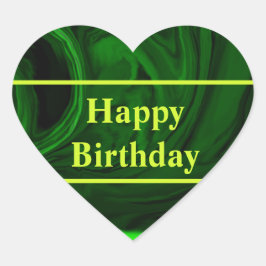 textuur groene malachietsteen, gepersonaliseerd hart sticker