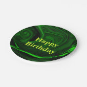 textuur groene malachietsteen, gepersonaliseerd papieren bordje (Gekanteld)