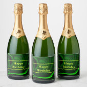 textuur groene malachietsteen, gepersonaliseerd sparkling wijnetiket (Flessen)