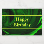 textuur groene malachietsteen, gepersonaliseerd sparkling wijnetiket (Enkel label)