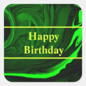 textuur groene malachietsteen, gepersonaliseerd vierkante sticker (Voorkant)