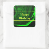 textuur groene malachietsteen, gepersonaliseerd vierkante sticker (Tas)