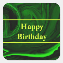 textuur groene malachietsteen, gepersonaliseerd vierkante sticker