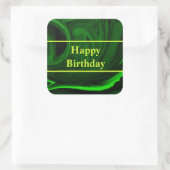 textuur groene malachietsteen, gepersonaliseerd vierkante sticker (Tas)