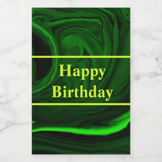 textuur groene malachietsteen, gepersonaliseerd wijn etiket (Enkel label)