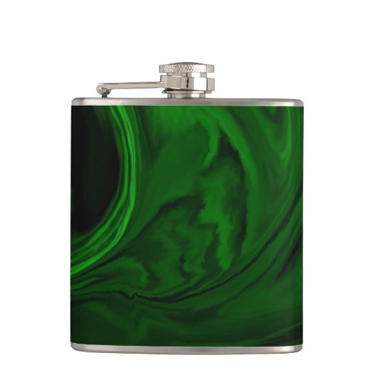 textuur groene malachite heupfles (Voorkant)