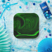 textuur groene malachite papieren bordje (Feest)