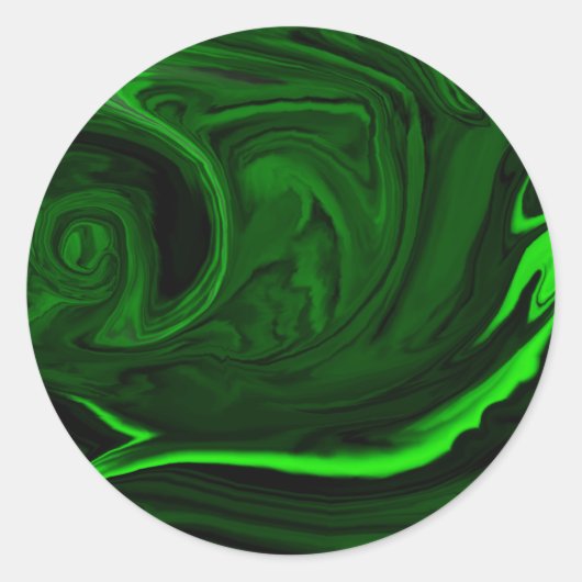 textuur groene malachite ronde sticker (Voorkant)