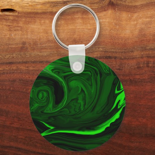 textuur groene malachite sleutelhanger (Voorkant)