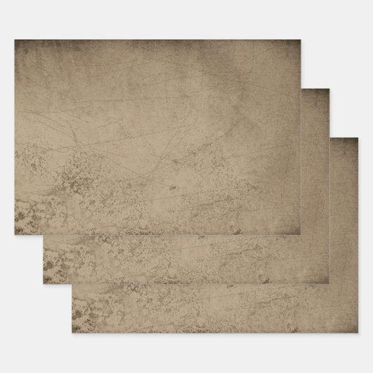 Textuur Grunge Rustic Old Sepia Scratches Inpakpapier Vel (Set)