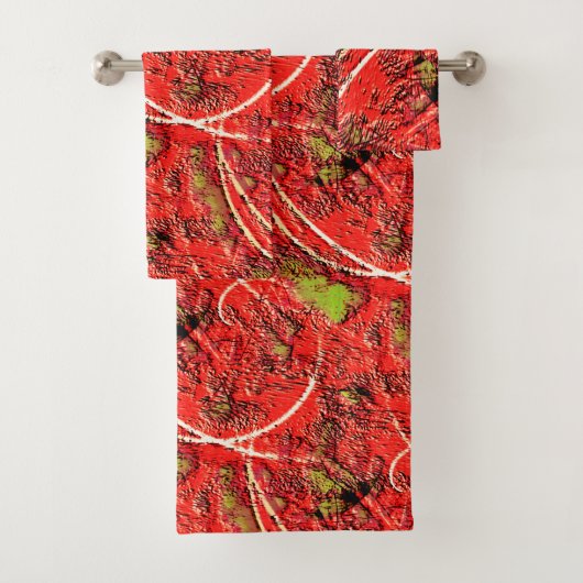 Textuur in een of ander levend koraal met groene t bad handdoek (Insitu)