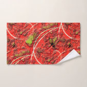 Textuur in een of ander levend koraal met groene t bad handdoek (Handdoek)