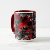 Textuur in verhulde rode bladeren, die op as zijn  mok (Voorkant links)