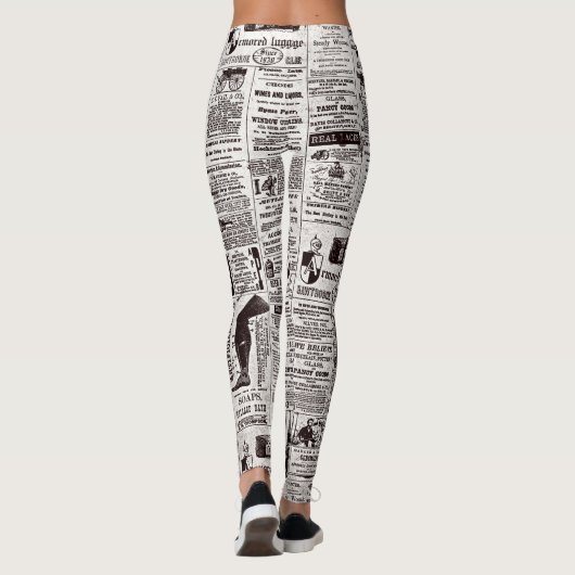 textuur Kranten Leggings (Achterkant)