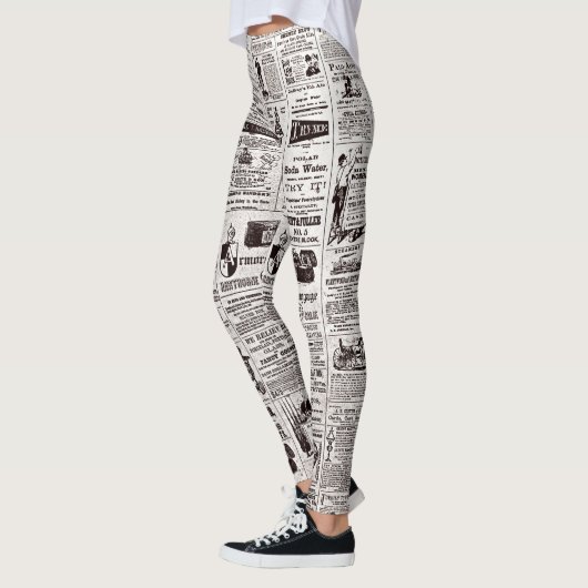 textuur Kranten Leggings (Links)