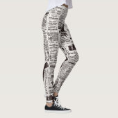 textuur Kranten Leggings (Rechts)