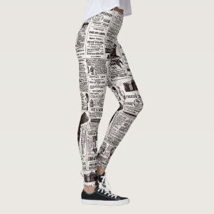 textuur Kranten Leggings